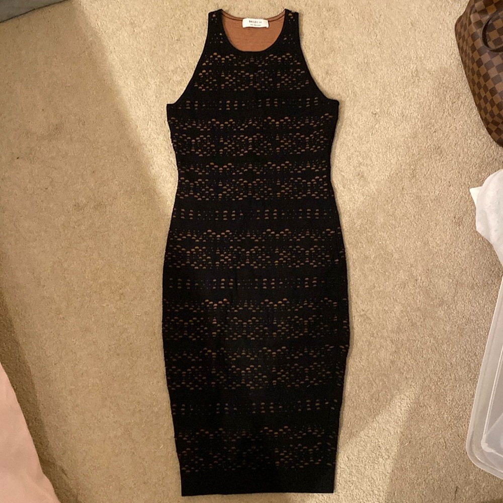 Bailey 44 black lace pattern sleeveless dress